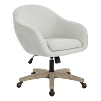 OSP Home Furnishings NRA26-SK329 Nora Office Chair in Dove Fabric with Grey Brush Wood Base